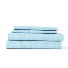 Laai prent in Gallery-kyker, Urban Loft - 4-delige Gestippelde Sheet Set - Aqua