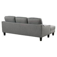 Laai prent in Gallery-kyker, OSP Huismeubels - Lester-bank met chaise en dubbelslaapbank in stof met swart bene - Grys
