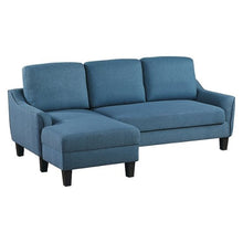 Laai prent in Gallery-kyker, OSP Huismeubels - Lester-bank met chaise en dubbelslaapbank in stof met swart bene - Grys