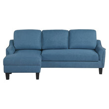 Laai prent in Gallery-kyker, OSP Huismeubels - Lester-bank met chaise en dubbelslaapbank in stof met swart bene - Grys