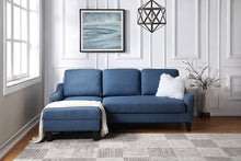 Laai prent in Gallery-kyker, OSP Huismeubels - Lester-bank met chaise en dubbelslaapbank in stof met swart bene - Grys