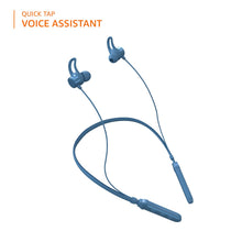Laai prent in Gallery-kyker, Amazon Basics Bluetooth 5.0-nekband met tot 30 uur speeltyd, magnetiese oordopjes, stemassistent, dubbele paring en IPX6-gegradeerde, blou 
