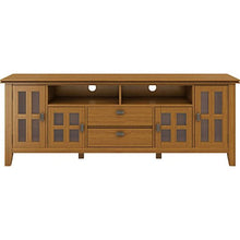 Charger l'image dans la galerie, Simpli Home - Artisan Solid Wood 72 inch Wide Transitional TV Media Stand in Honey Brown For TVs up to 80 inches - Honey Brown
