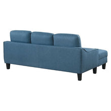 Laai prent in Gallery-kyker, OSP Huismeubels - Lester-bank met chaise en dubbelslaapbank in stof met swart bene - Grys 
