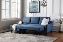 Laai prent in Gallery-kyker, OSP Huismeubels - Lester-bank met chaise en dubbelslaapbank in stof met swart bene - Grys 
