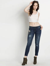 Charger l'image dans la galerie, DJ &amp; C Featherlight Slim Fit Distressed Jeans With Embroidery
